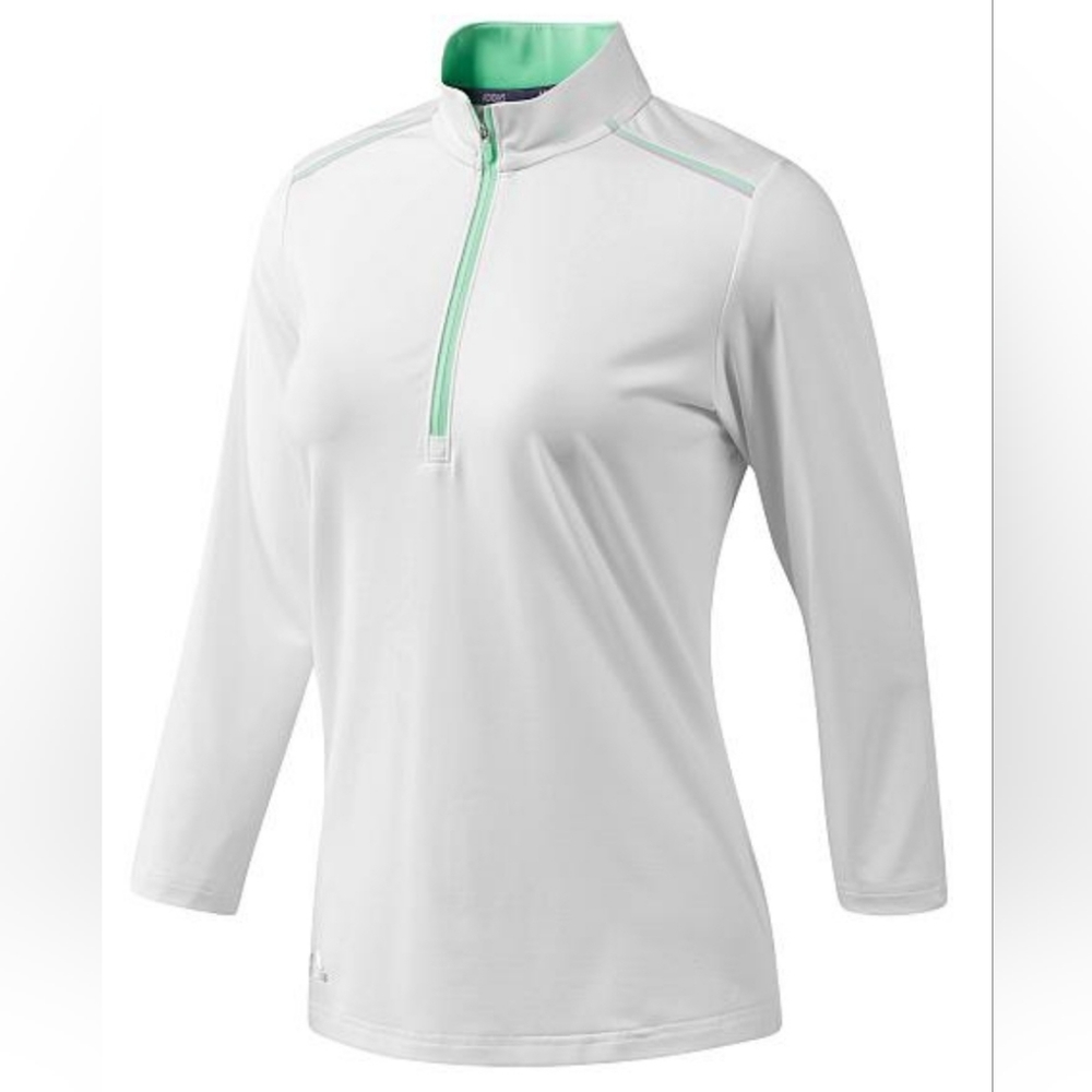 Adidas Women's Three-Quarter Sleeve Zip Golf‎ Shirt